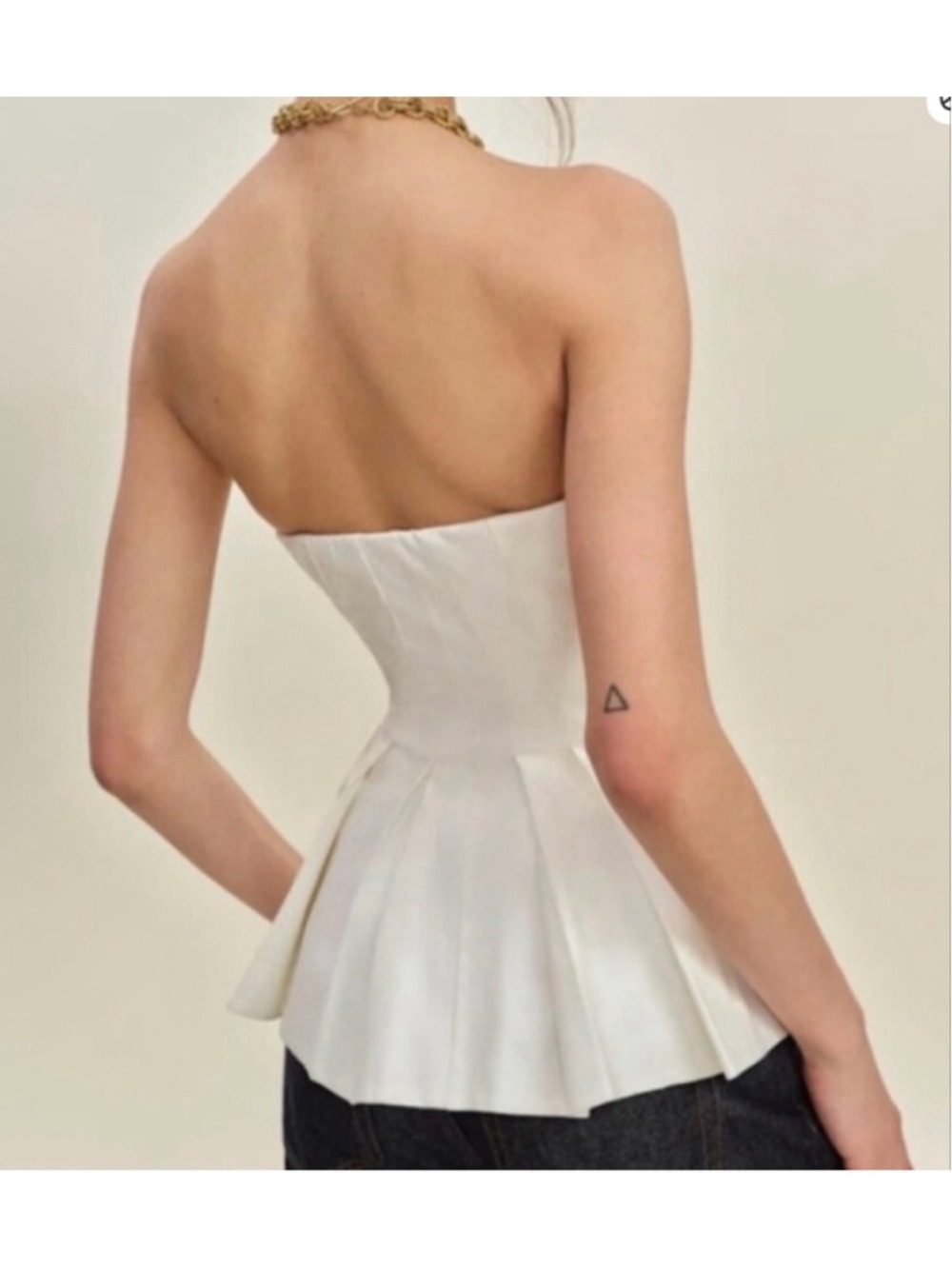 NWT Reformation Ashlyn White Strapless Peplum Blouse 6 - Picture 2 of 4